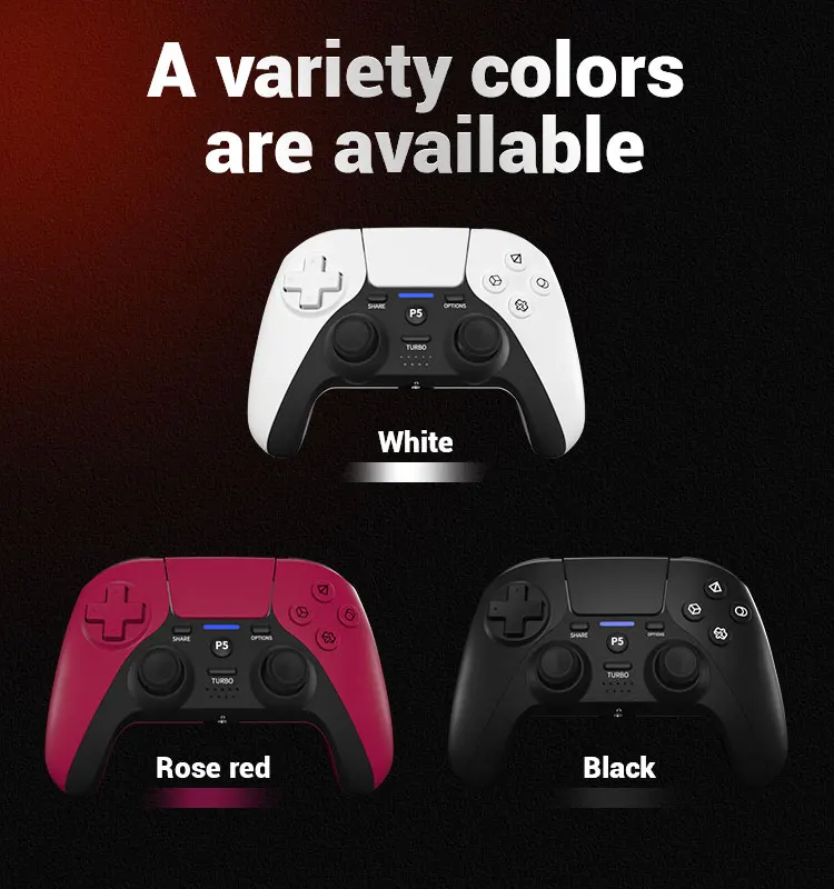 Para ps5 gamepad controlador pc wirless sensor de movimento dupla função turbo vibração do motor