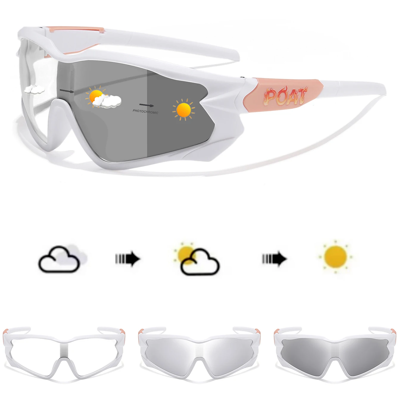 POAT Unisex Photochromic Sports Sunglasses