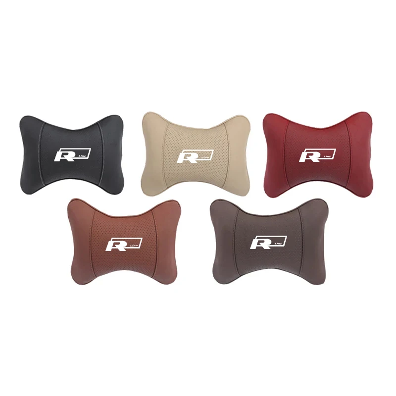 1Pcs Car Seat Headrest Auto Neck Pillow For Volkswagen Rline T-Cross Arteon Jetta Caddy GTI GTD Sharan Transporter Touareg car headrest car pillow car neck pillow