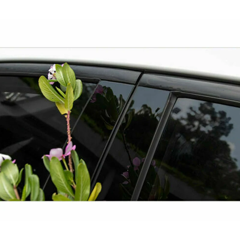 6Pcs Glänzend Schwarz Fenster Säule Beiträge Tür Trim Abdeckung Auto Aufkleber Für Toyota Fortuner 2016-2022 Dekoration Auto zubehör – Detail 4