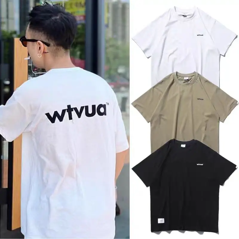 

Wtvua Wtaps T-Shirt Black White Green Men Women Hip Hop Hem Embroidery Tag Short Sleeve Oversize Tops Tee