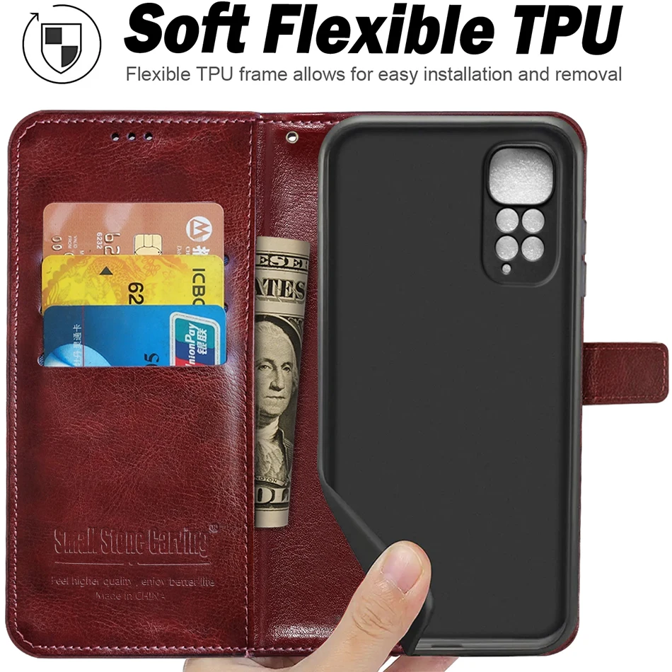 Flip Wallet Leather Case For Xiaomi Redmi Note 10 Pro Max 10S 11 11S 9 8 7 6 9 9A 9C 9T 10C 12C 8T 8A 7A 6A 5A 5 Plus