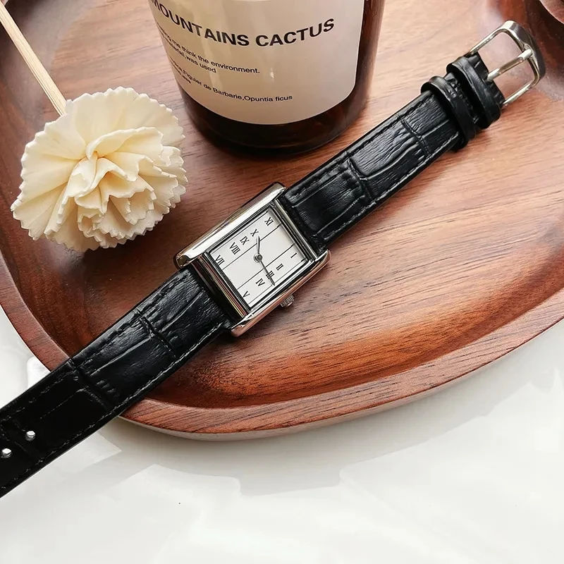 2025 New Women's Watch Quartz Watch Vintage Gold Plated Roman Number H dial Leather strap Women's bracelet clock gifts for Lover - 5