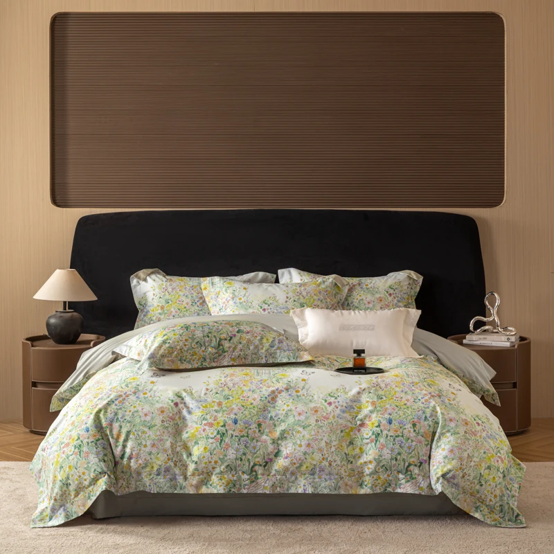 Svetanya Print Egyptian Cotton Bedding Set Bed Linen Queen King Ru Full Size Duvet Cover Set Sheet Pillowcase 1