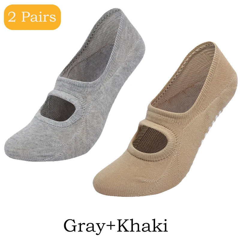 2 أزواج اليوغا الجوارب للنساء القطن سيليكون المضاد...