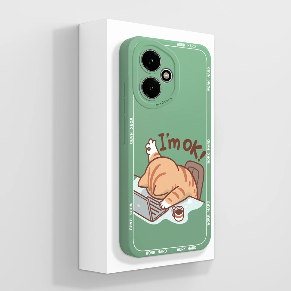 Cute Cat Pattern Soft Phone Case - High-Quality Shockproof Back Cover