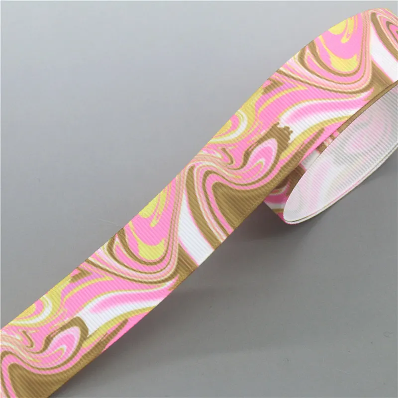 7/8'' Marble Lattice Leopard Printed Grosgrain Ribbon for Crafts Accessories Material Headwear Decoration DIY Sewing B2206