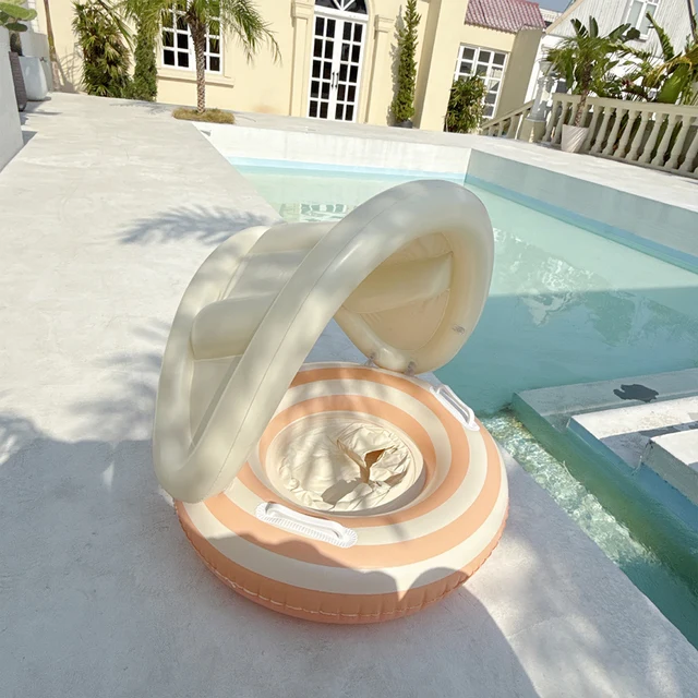1-2PCS Baby Swimming Float with Detachable Sunshade Inflatable Floating Kids Swim Ring Circle Bathing Summer Toys Toddler Rings 5