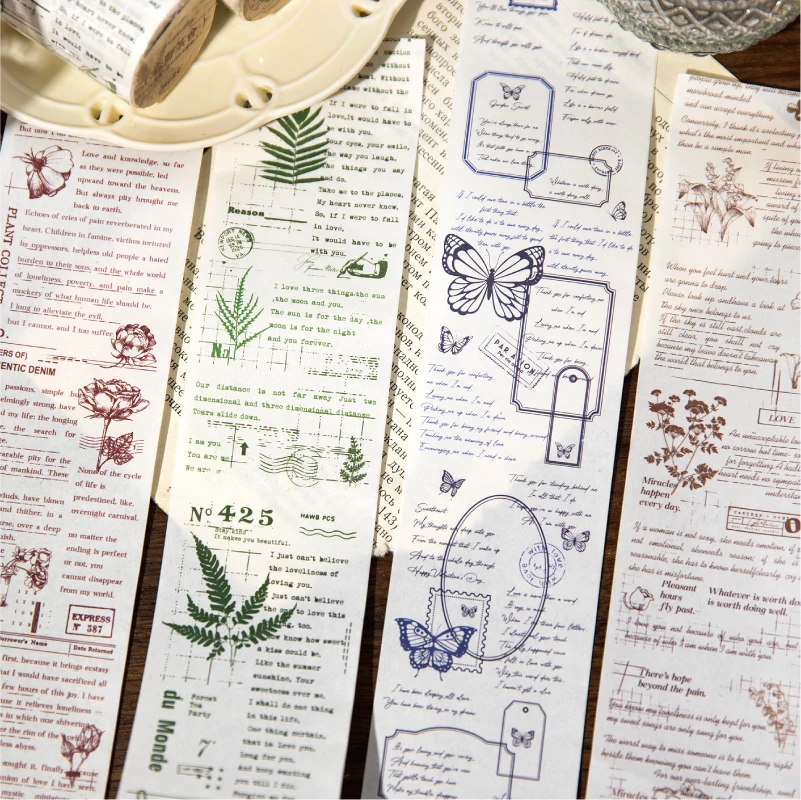 

8PCS/LOT Garden handwriting series retro decorative paper masking washi tapes