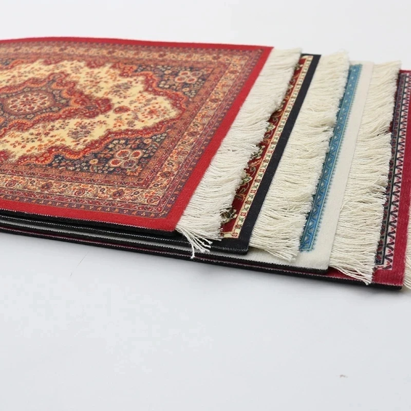 Persian Retro Style Mini Woven Carpet Pad Mouse Pad Pattern Cup Laptop Mouse With Edge Home Office Desktop Decoration Craft mouse pad