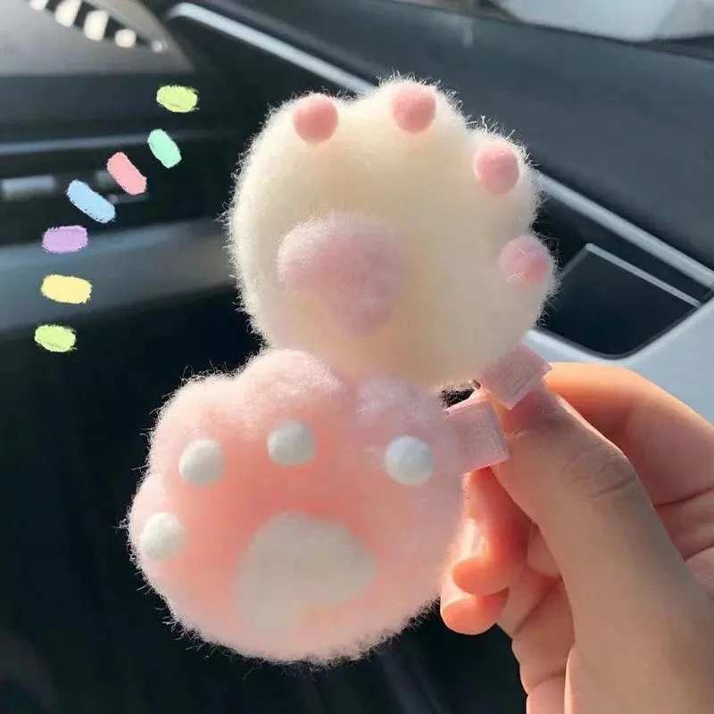 

1Pair Cute Cat Claw Hair Clip Cartoon Plush Hair Pin Sweet Girl Bangs Side Clip Woman Hairgrip Headdress Headwear