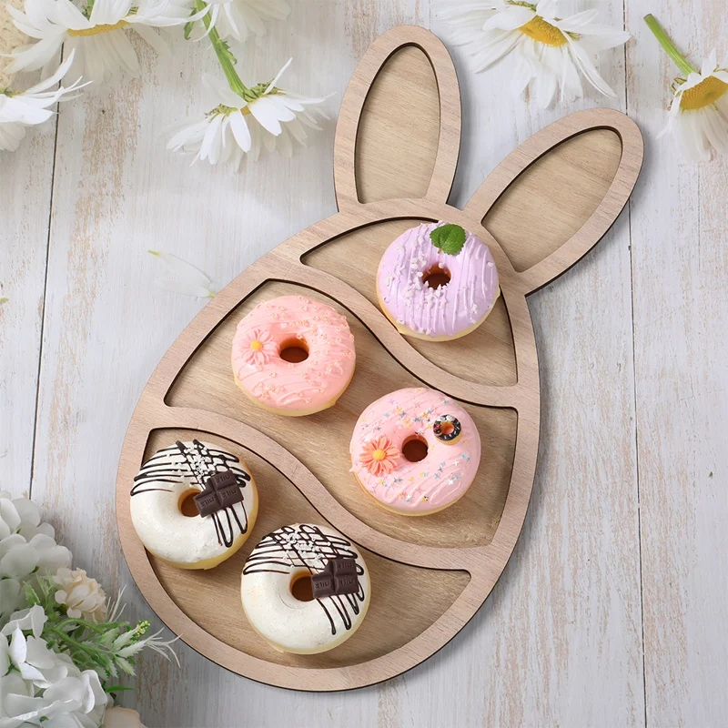Ostern-Holzpalette, Lebensmittelteller, Holztablett, Osterhasen-Eier, Dekoration, 2025, Osterpartyzubehör, Frohe Ostern, Mitbringsel für Kinder – Detail 2