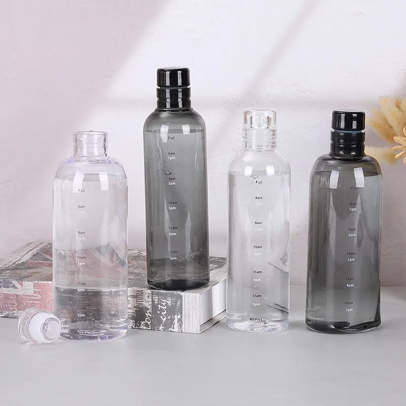 500ML 700ML Plastic Sports Water Bottle With Time Scale Large Capacity Leakproof Drop Resistant For Sport plastic water bottle