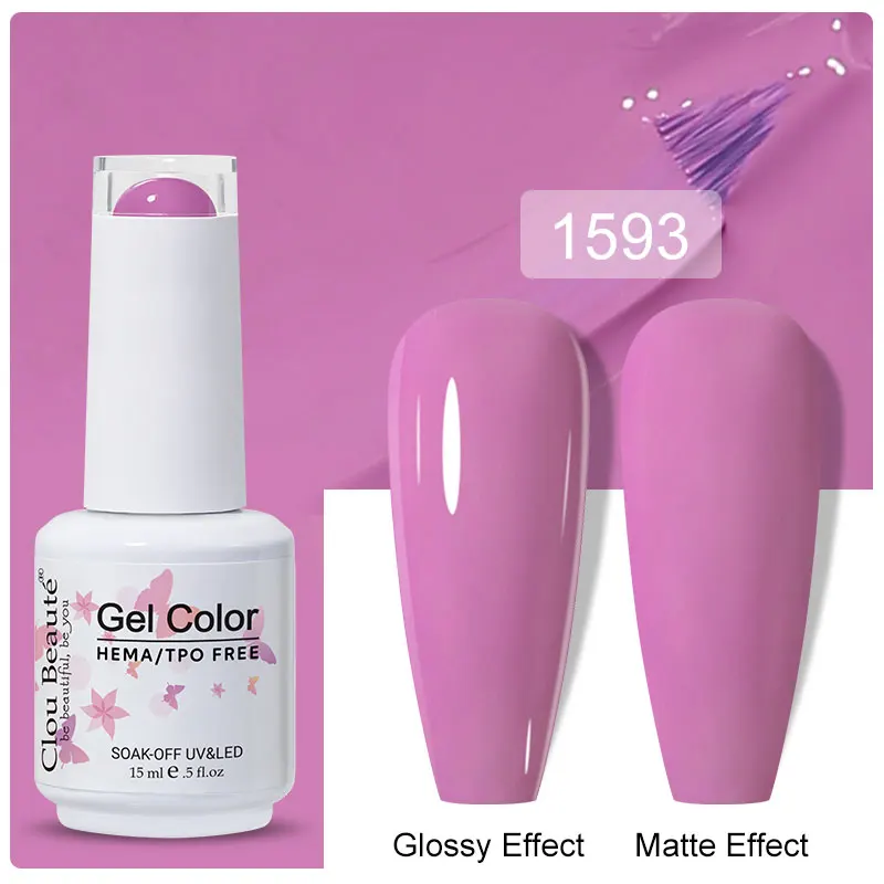 Clou Beaute 15ml Black Red Semi-Permanent Gel Nail Polish