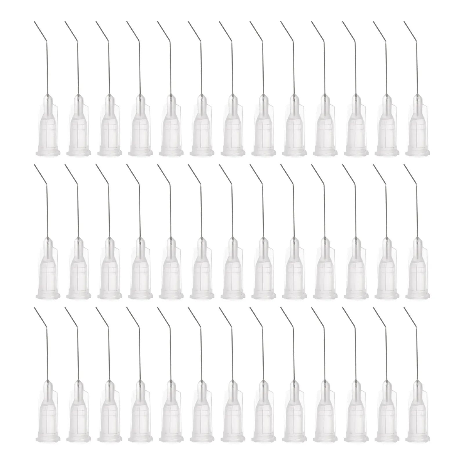 60pcs Blunt Tip Dispensing Needles 18G 19G 20G 22G 23G 24G 26G 27G 1" Bent Needle for Liquid with Luer