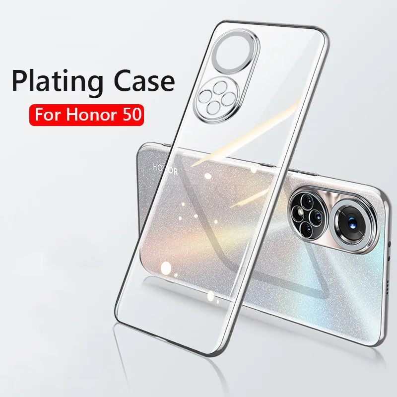 Чехол для Huawei Honor 50 роскошный мягкий прозрачный чехол с покрытием Honor50 Pro SE чехлы