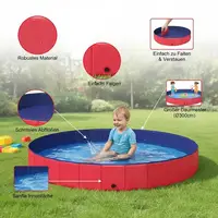 Piscine pour enfants ronde Ø 300 x 38 cm rouge, piscine pour enfants dans le jardin et sur la terrasse, bassin pour jeux d'été et plaisir aquatique, piscine familiale pour loisirs en plein air, grande piscine pour enfants à la maison et en vacances 4