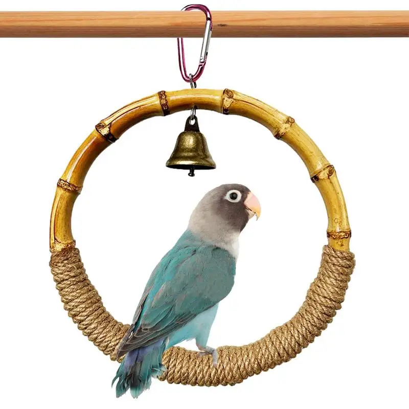 Parrot Ring Toy Bamboo Bird Cage Ring Bird Cage Accessories Sling Ring