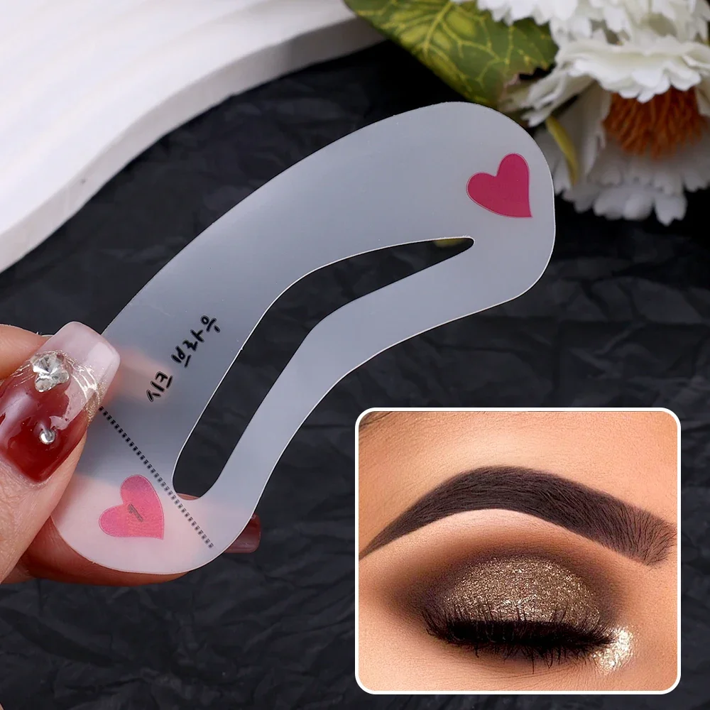 Reusable Eyebrow Stencil Set Grooming Drawing Guide Style Modeling DIY Drawing Eyebrow Template Eye Beauty Makeup Card 3pcs/Set makeup tools,eyebrow stencil tool