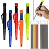 5 Colors 2.8mm Woodworking Mechanical Pencil Comes with Pencil Cap Pencil Sharpener 2B Lead Solid Deep Hole Marking Pen 1