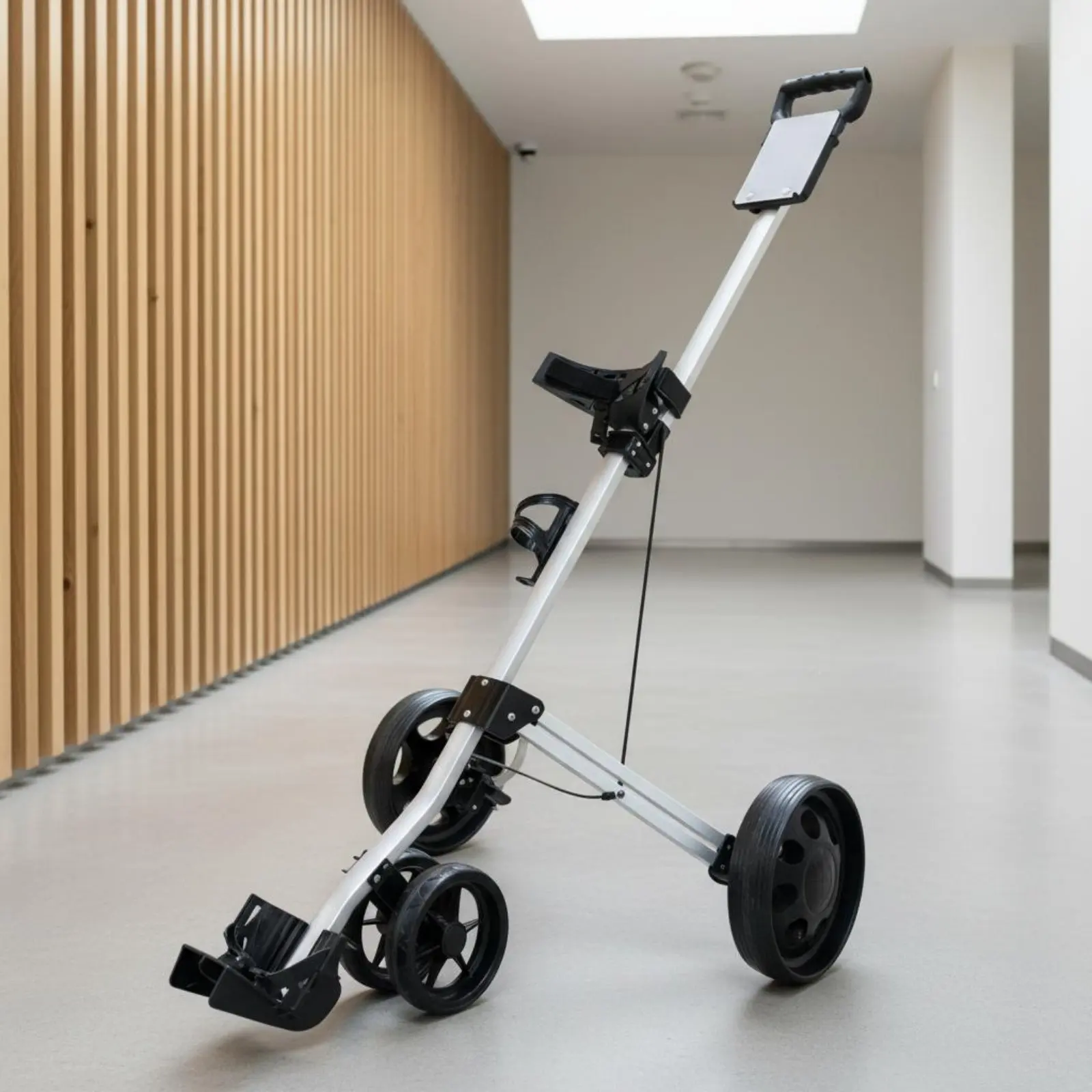 2륜 스포츠 푸시 카트 물병 홀더 접이식 스포츠 풀 카트 공간 절약형 보관함 초..