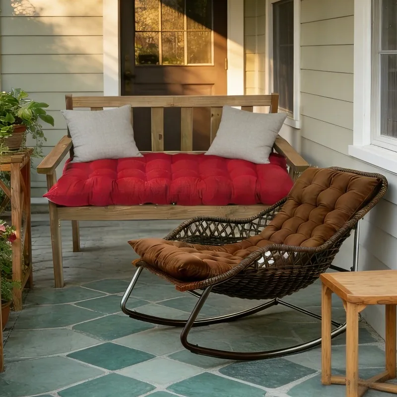 Verdicktes universelles Lounge-Stuhlkissen, Bank-Sitzkissen, rutschfestes Garten-Veranda-Schaukelkissen, Komfortpolster für den Außenbereich, 120 x 48 cm – Detail 12