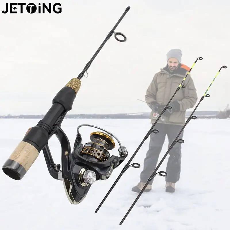 60cm 2 Tipps Rod Reel Combos Winter Eis Angelrute Rod Pole Tackle Carbon Pole Eis Angelrute