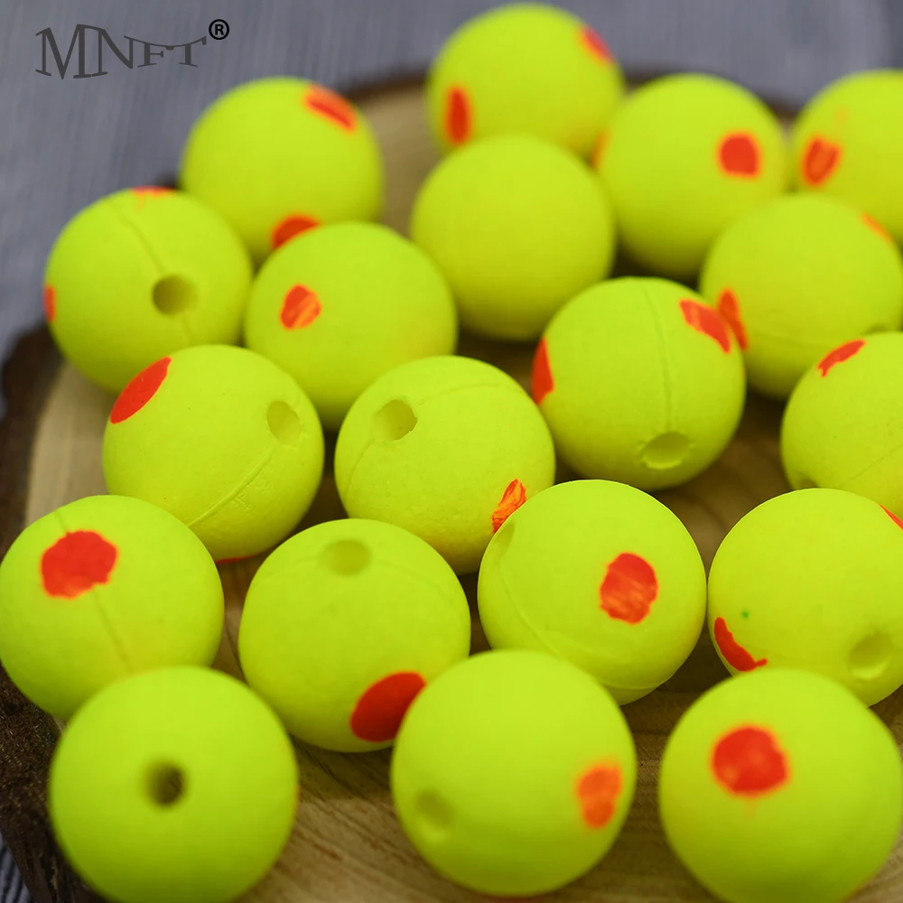 MNFT20PcsCarpFishingBoiliesCarpBaitPopUpBeadsYellowRedDot