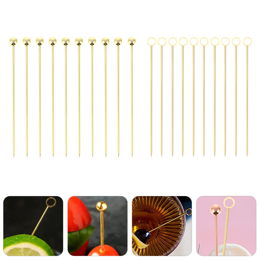 

Stainless Steel Cocktail Picks Fruit Toothpicks Appetizer Drink Sticks Dessert Forks Bar Tools Party Wedding Accessories