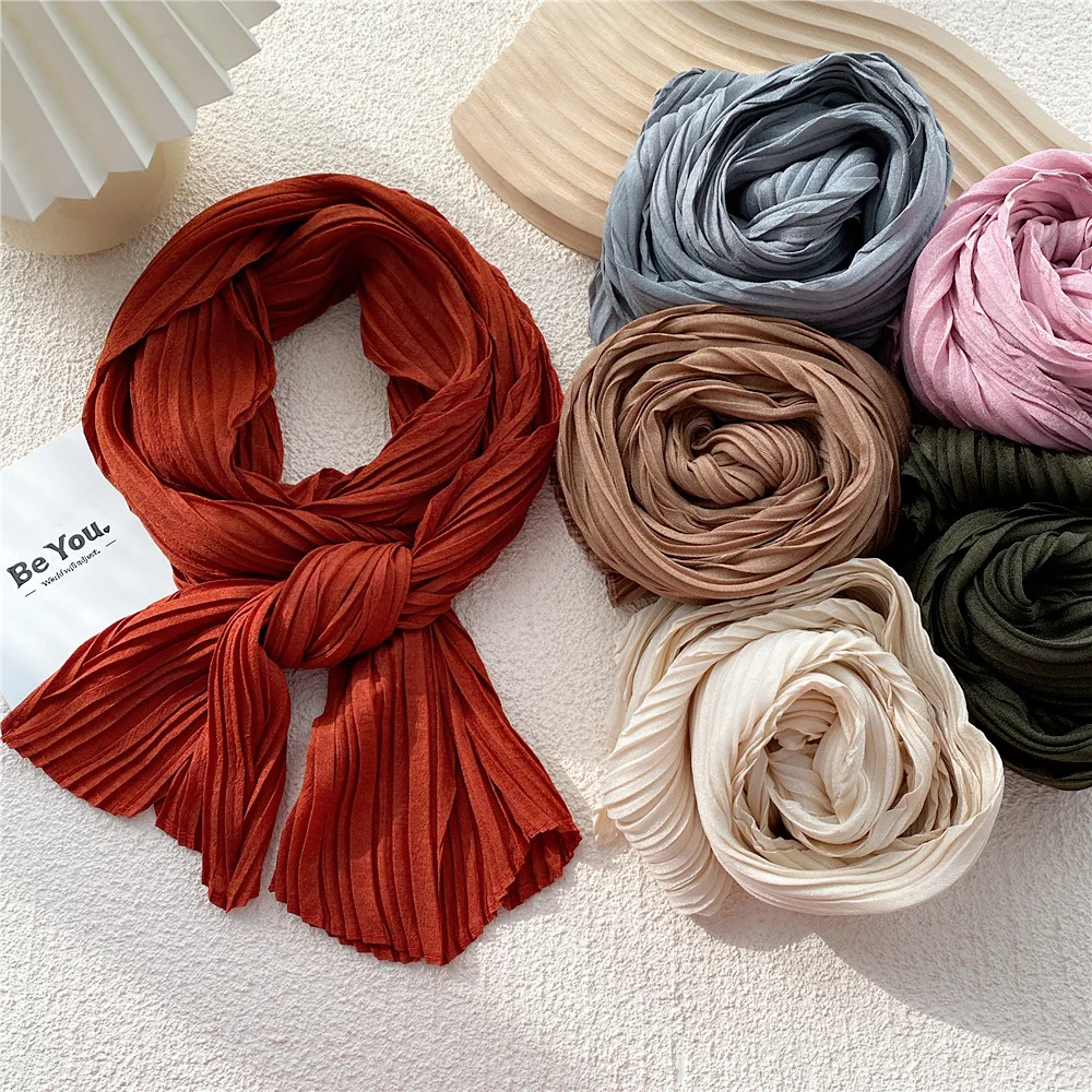 25*135cm Women Gril Cotton Linen Scarf Headscarf Hairscarf Turban Bandanas Shawl Wrap