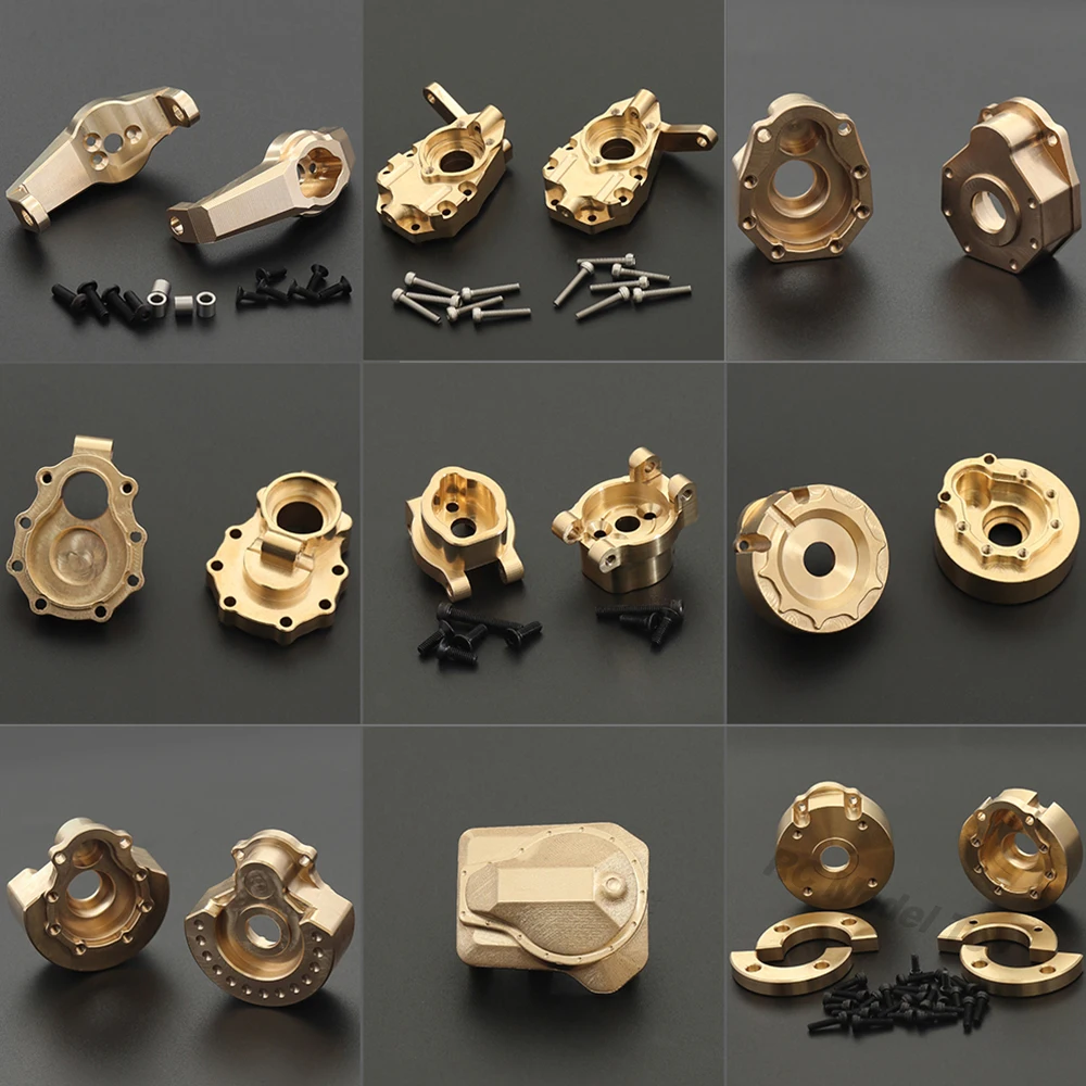 1/10 RC 크롤러 헤비 듀티 황동 카운터 웨이트 세트, 포털 드라이브 액슬 하우징 범퍼 마운트, TRX4 TRX6 업그레이드 부품용  Best Top5