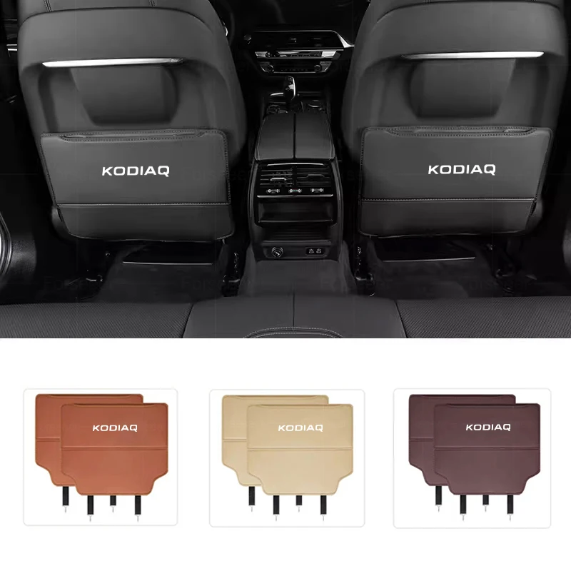 Car Seat back Anti Kick Pad Protector Cover Anti Dirty Mat 2PCS FIT For Skoda Kodiaq NS7 car seat protector