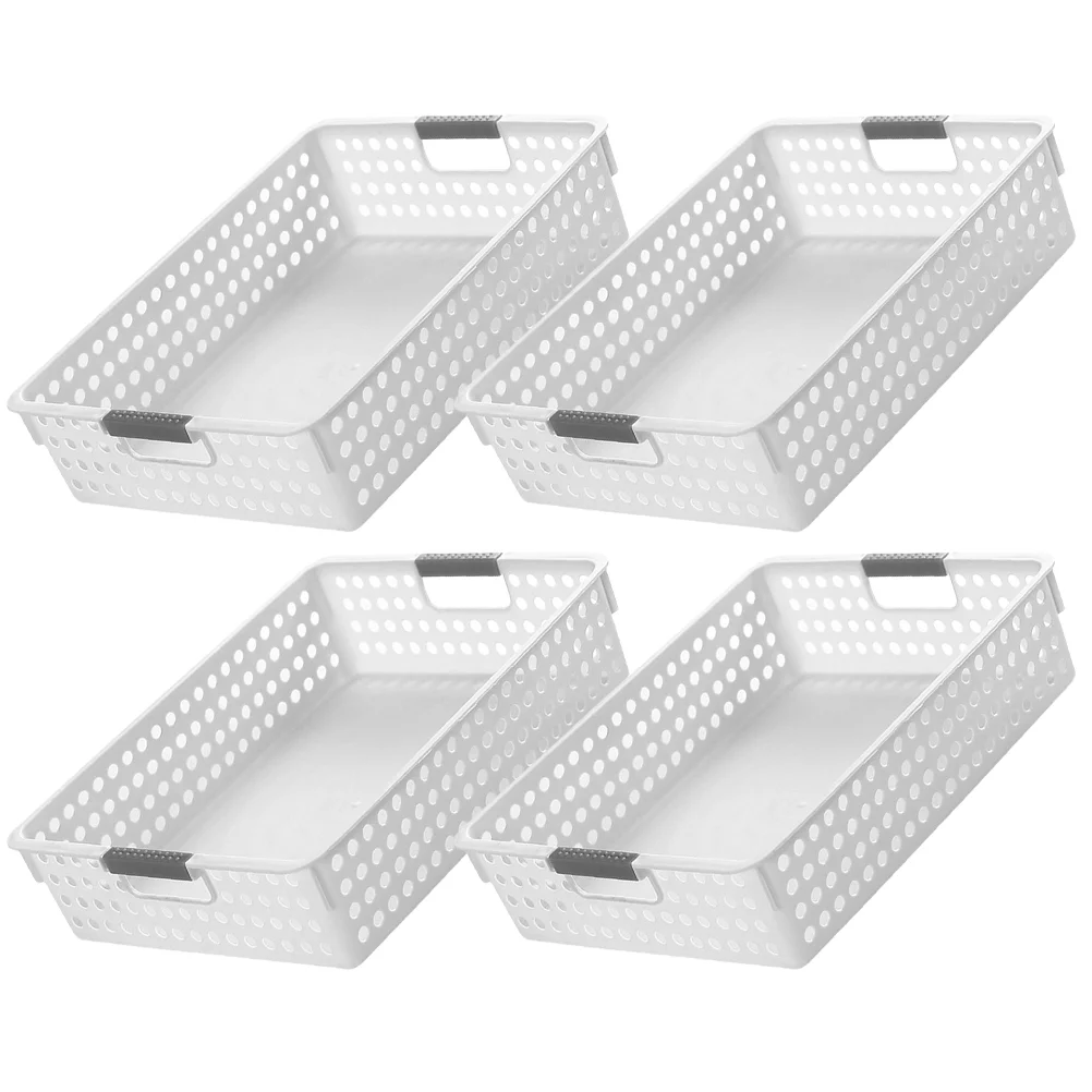 

4 Pcs Double-sided Portable Four-sided Hollow Desktop Storage Basket Bathroom Organizer Bins Baskets Spice