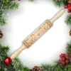 Christmas Wooden Rolling Pins with 3D Engraved Christmas Snowflake Embossed Cookie Dough Kitchen Baking Tool Christmas Supplies 5