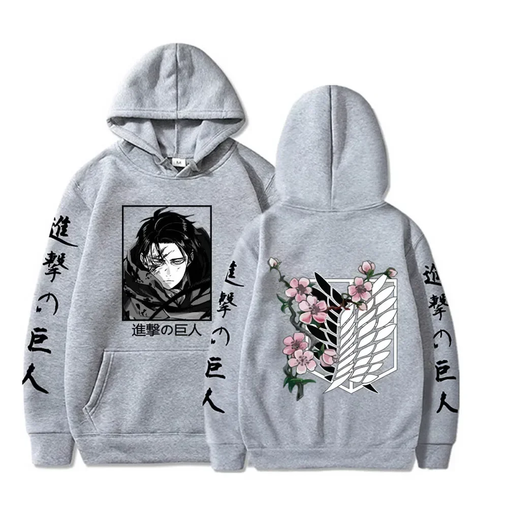 Hot Anime Attack On Titan Plus Size Hoodie Levi Graphic Hooded Men Women Clothes Autumn Warm Sweatshirt Harajuku Streetwear Tops 4