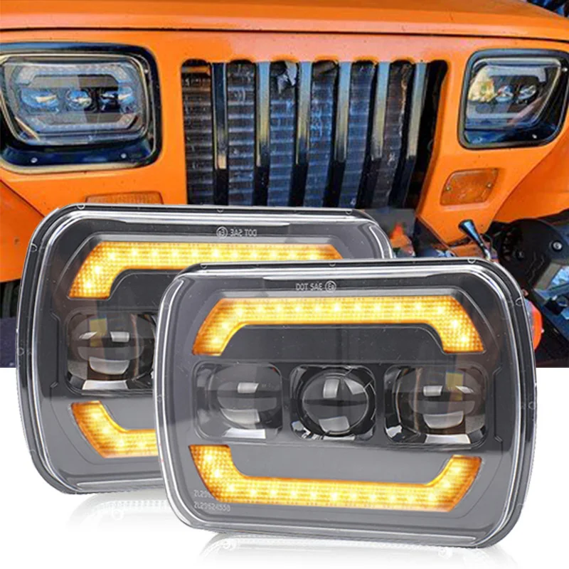 

7x6 5X7 inch Square LED Headlight LED Headlamp High/Low Beam Car Light For Jeep Wrangler YJ Cherokee XJ truck 4X4 For Ford GMC