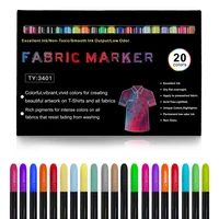 20 Colors/set Waterproof Colorfast Fabric Textile Marker Pen Permanent Color For DIY Clothes Art Graffiti Drawing Painting Pen 1