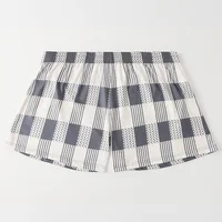 Ensemble de 5 pièces de pantalons Aro longs imprimés à carreaux, pour vêtements âgés décontractés et confortables, pantalons à coins plats amples et respirants 2