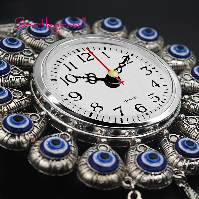 relógio de parede luxuoso amuletos azuis de olho para decoração para casa