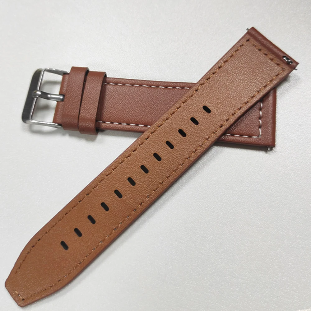 Elegant Leather Wrist Strap - Premium Replacement Bracelet for Smartwatches (20mm/22mm)
