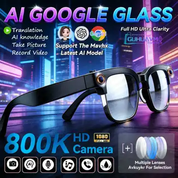 2026New AI Smart Glasses 120 + Traduzione linguistica 800W Pixel Camera Video Lettore musicale Chiamata Business 8K Cambia colore Occhiali da uomo