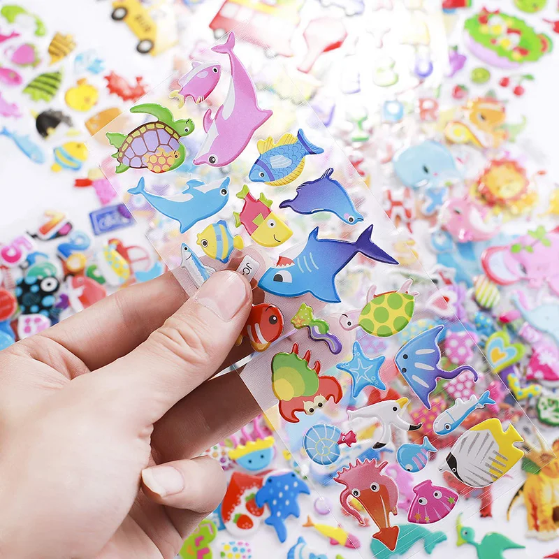 10 Sheets Stickers for Kids 2-8 Years, 3D Puffy Heart Stickers for Toddlers  Girls Boys,Including All Kinds of Lovely Heart for Decoration,Each Piece