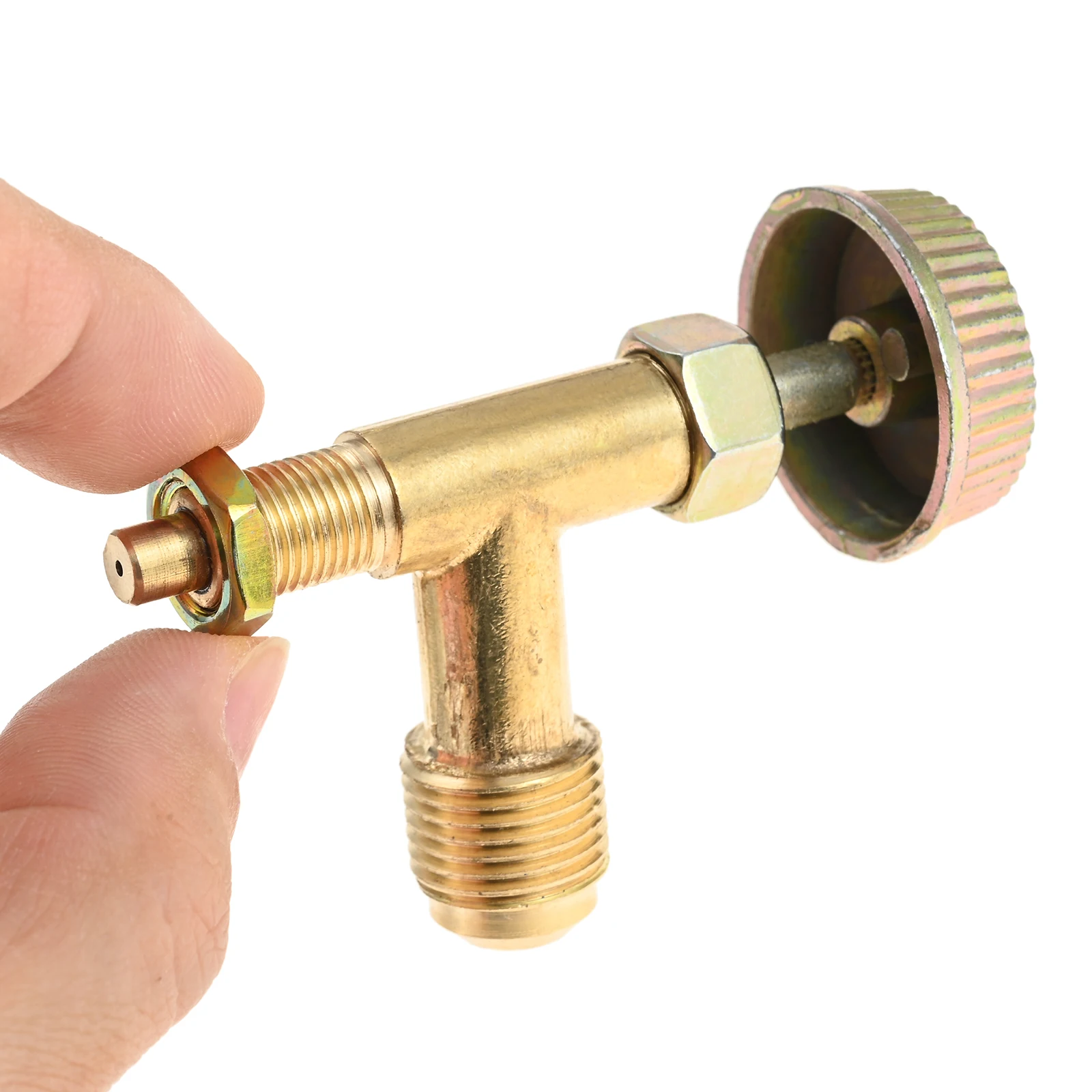 3/8" Male Swivel Flare Propane Gas Stove Needle Control Valve with Air Intake Burner Damper Spring Holder Outdoor Cooking 1kit
