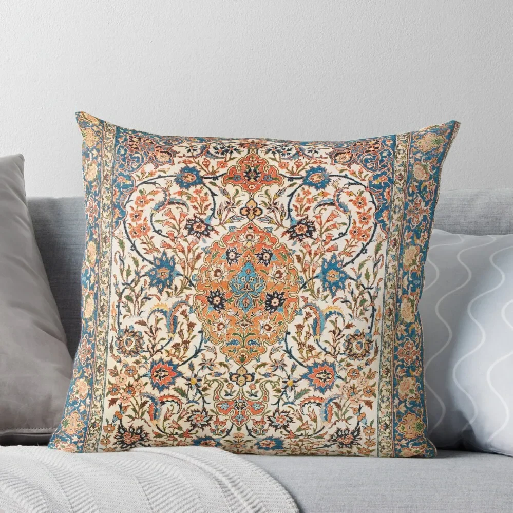 

Isfahan Antique Central Persian Carpet Print Throw Pillow pillow cover luxury Anime Decorative Sofa Cushion