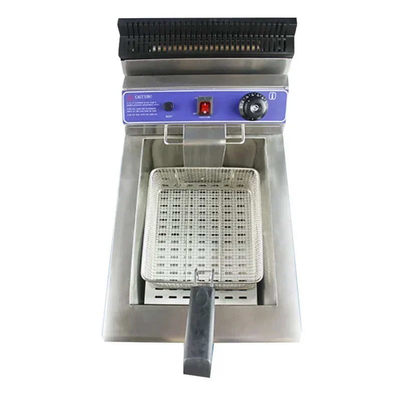 18L Single Cylinder French Fries Fryer Desktop LPG Fryer with Oil Valve Fried Chicken Equipment GF-181V Gas