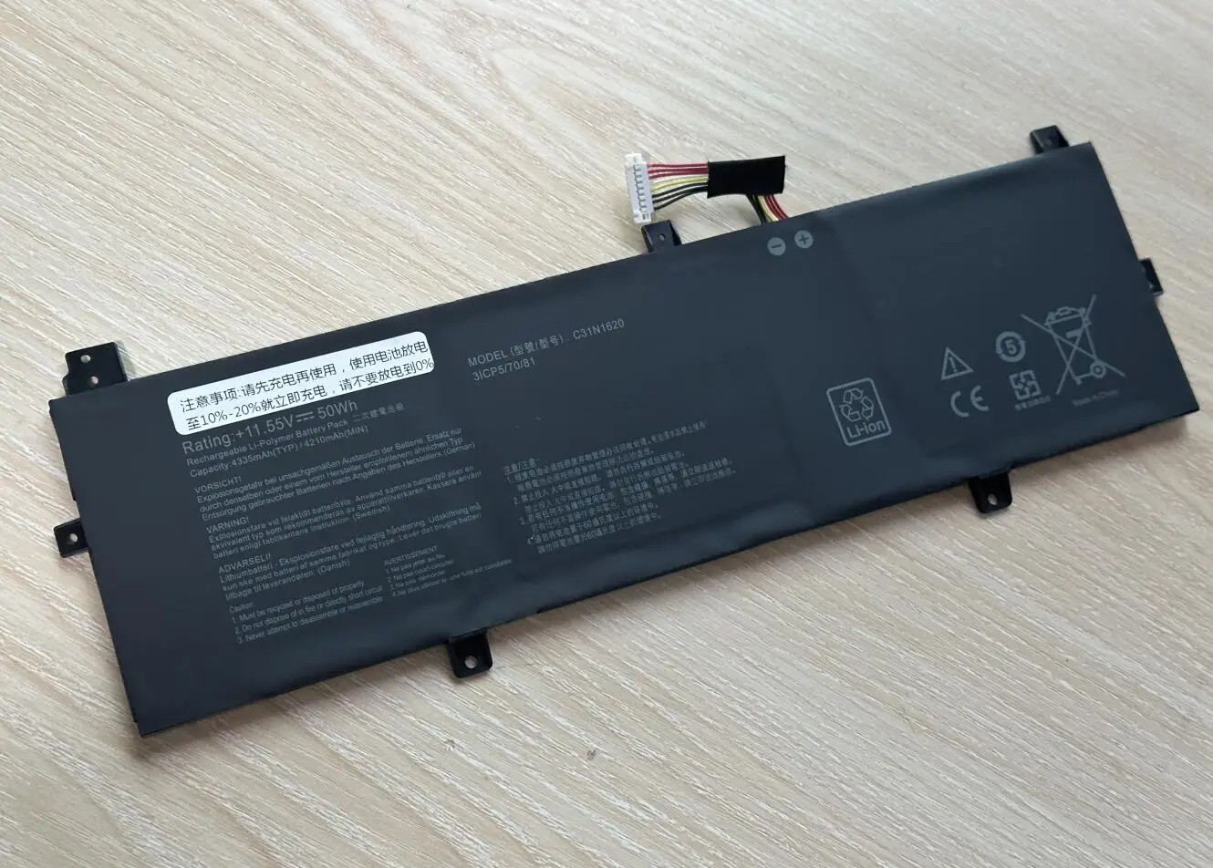 Bateria do Portátil para Asus Zenbook Ux430 Ux430ua Ux430un Ux430uq Ux430uq-gv015t Pro Pu404 Pu404uf 11.55v 50wh C31n1620 - Imagem 4
