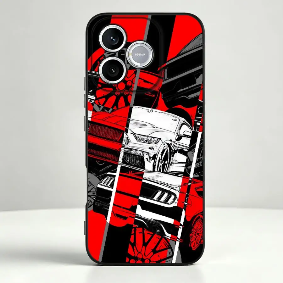 Vibrant Yellow Red Car Design Phone Case Cover