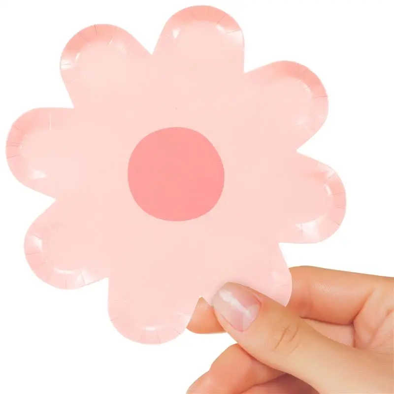 40pcs Disposable Paper Plates multiuse Flower Shaped Cake Dessert Paper Plates Picnic Wedding Birthday party decors