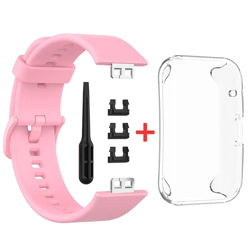 Durable TPU Case with Silicone Sport Band for Huawei Watch FIT – Women's Smartwatch Accessories Bundle