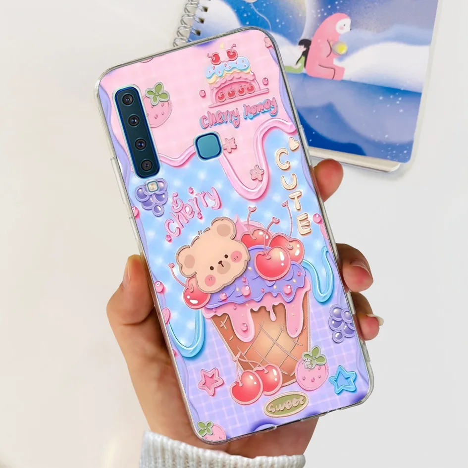 Floral Clear Soft TPU Silicone Phone Case - Elegant Protective Cover for Samsung Galaxy A9 2018
